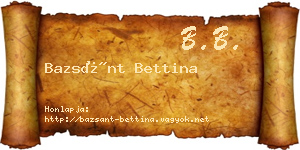 Bazsánt Bettina névjegykártya
